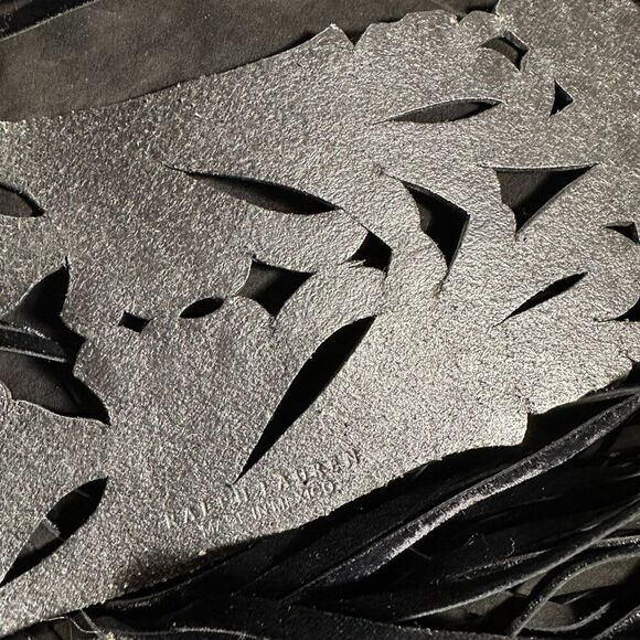 Ralph Lauren Collection * Spring 13 Black Western Tooled Leather Contour Belt - Picture 16 of 17